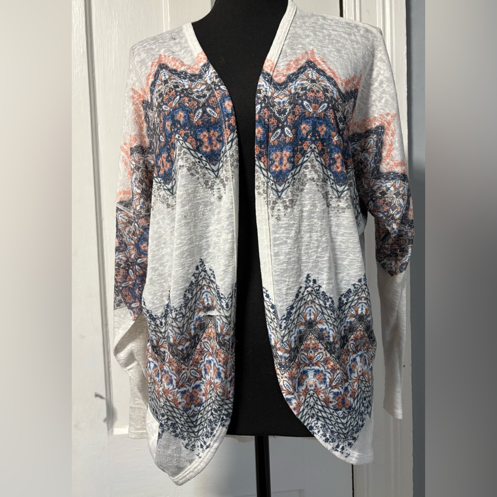 Charlotte Russe Multicolor Open-Front Waterfall Cardigan
